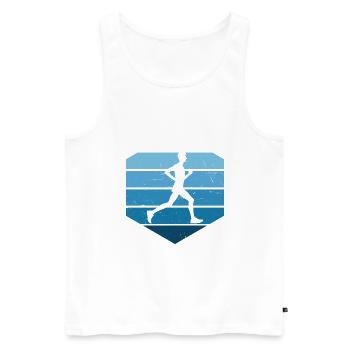 Course Hommes Femmes Course Jogging Jogging - Débardeur bio Premium Homme - blanc - Devant - Michal (187cm)