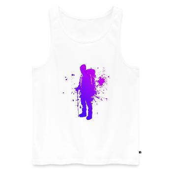 Femmes Hommes Bloc Grimpeur Bloc - Débardeur bio Premium Homme - blanc - Devant - Michal (187cm)