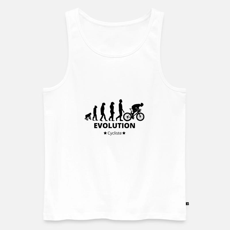 Evolution - Radfahrer - Männer Premium Bio Tank Top - Weiß