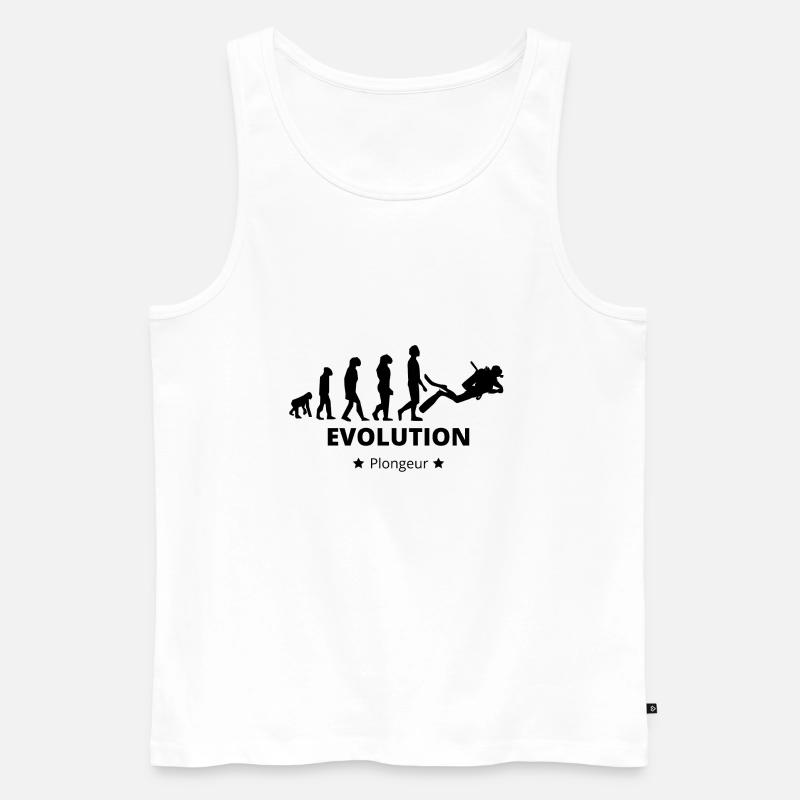 Evolution - Diver - Men's Premium Organic Tank Top - white