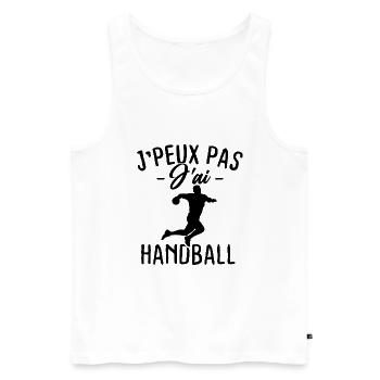 Je peux pas j'ai Handball - Débardeur bio Premium Homme - blanc - Devant - AI Model Male 178 light (178cm)