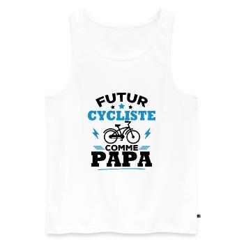 Futur cycliste comme papa - Débardeur bio Premium Homme - blanc - Devant - Michal (187cm)