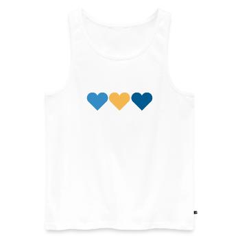 3 Herzen. Herzmensch. Liebe. - Männer Premium Bio Tank Top - Weiß - Vorne - AI Model Male 178 light (178cm)