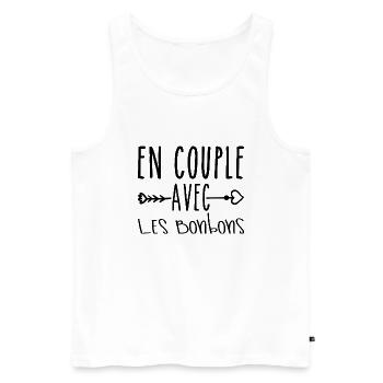 Couples with Candy, Gift Candy Fans - Men's Premium Organic Tank Top - white - Front - Michal (187cm)
