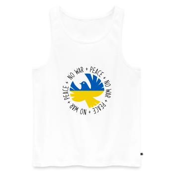 No war - kein Krieg - Men's Premium Organic Tank Top - white - Front - AI Model Male 178 light (178cm)