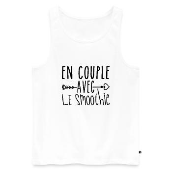 En Couple avec Smoothie, cadeau Fans de Smoothie - Débardeur bio Premium Homme - blanc - Devant - Michal (187cm)