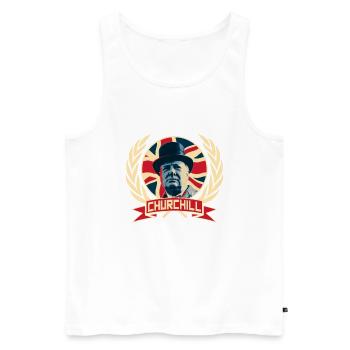 Winston Churchill - Débardeur bio Premium Homme - blanc - Devant - AI Model Male 178 light (178cm)