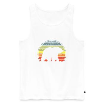 ours Sunset - Débardeur bio Premium Homme - blanc - Devant - Michal (187cm)