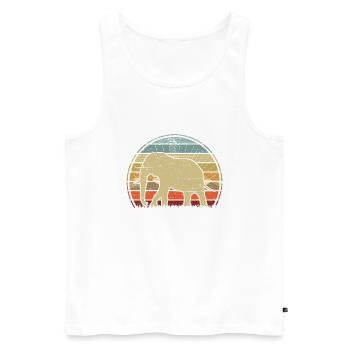 Elephant Sunset - Men's Premium Organic Tank Top - white - Front - Michal (187cm)