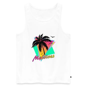 Maldives - Débardeur bio Premium Homme - blanc - Devant - Michal (187cm)