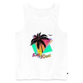 Key West - Débardeur bio Premium Homme - blanc - Devant - AI Model Male 178 light (178cm)