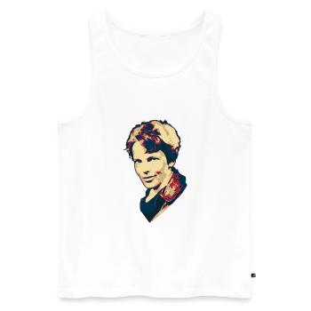 Amelia Earhart - Männer Premium Bio Tank Top - Weiß - Vorne - AI Model Male 178 light (178cm)