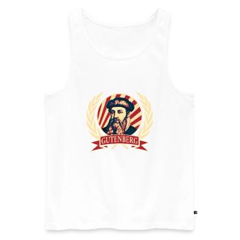 Johannes Gutenberg - Men's Premium Organic Tank Top - white - Front - AI Model Male 178 light (178cm)