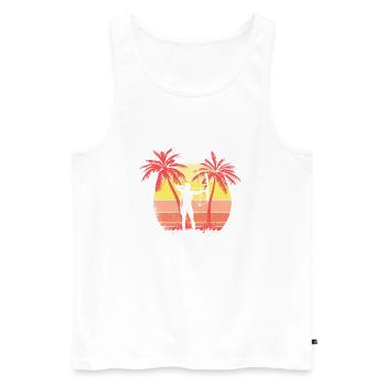 Archery Summer Sunset de los años 80 Palm - Débardeur bio Premium Homme - blanc - Devant - Michal (187cm)