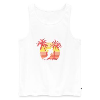 Baseballspieler Running Base Summer Sunset 80s - Männer Premium Bio Tank Top - Weiß - Vorne - Michal (187cm)