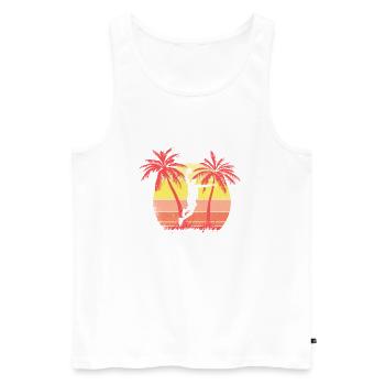 Basketball Dunk Summer Sunset 80s Palm Palm - Männer Premium Bio Tank Top - Weiß - Vorne - Michal (187cm)