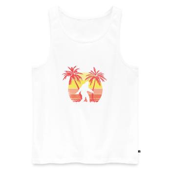 Bigfoot Summer Sunset 80s Palm Palm - Männer Premium Bio Tank Top - Weiß - Vorne - Michal (187cm)