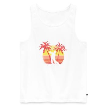 Bauarbeiterin Showel Dig Sommer Sonnenuntergang - Männer Premium Bio Tank Top - Weiß - Vorne - AI Model Male 178 light (178cm)
