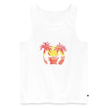 Pareja de baile de verano al atardecer de los 80 - Débardeur bio Premium Homme - blanc - Devant - Michal (187cm)