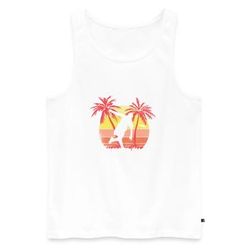 Frisbee werfen Ultimate Disc Golf Sommer - Männer Premium Bio Tank Top - Weiß - Vorne - Michal (187cm)