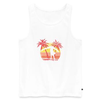 Gymnast Girl Bar Übung Sommer Sonnenuntergang 80s - Männer Premium Bio Tank Top - Weiß - Vorne - Michal (187cm)