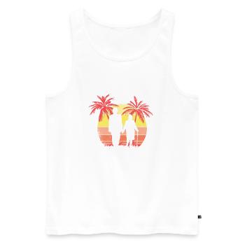 Vieja pareja amor romántico Sunset de verano - Débardeur bio Premium Homme - blanc - Devant - AI Model Male 178 light (178cm)