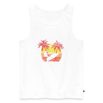 Jet Ski Summer Sunset de los 80 - Débardeur bio Premium Homme - blanc - Devant - Michal (187cm)
