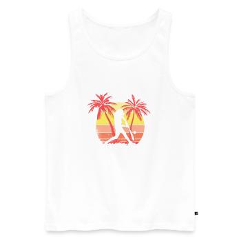 Softball Homerun Hit Girl Summer Sunset 80s Palm - Men's Premium Organic Tank Top - white - Front - Michal (187cm)