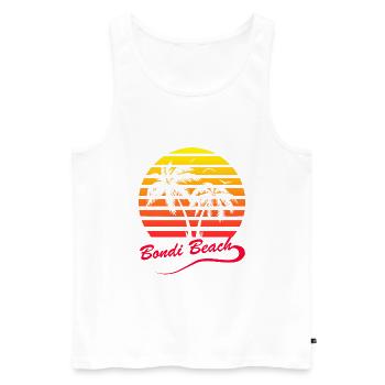 Bondi Beach - Männer Premium Bio Tank Top - Weiß - Vorne - AI Model Male 178 light (178cm)