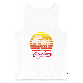 Cancun - Men's Premium Organic Tank Top - white - Front - Michal (187cm)