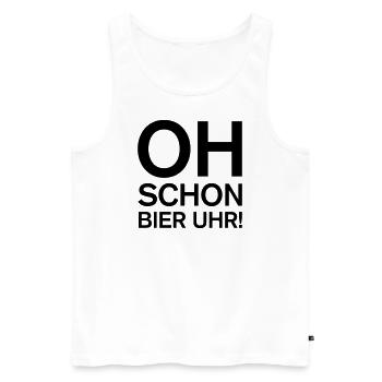 schon Bier Uhr Feierabend Bierdurst löschen Kneipe - Männer Premium Bio Tank Top - Weiß - Vorne - AI Model Male 178 light (178cm)