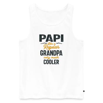 Papi comme un grand-père ordinaire, seulement plus cool - père - Débardeur bio Premium Homme - blanc - Devant - Michal (187cm)