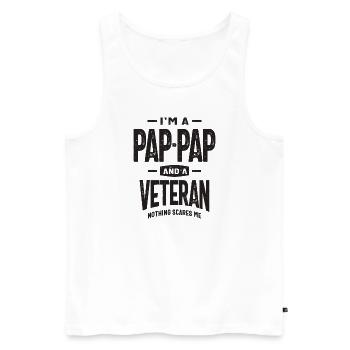 Pap-Pap Veteran - Fearless Dad and Grandpa - Men's Premium Organic Tank Top - white - Front - AI Model Male 178 light (178cm)