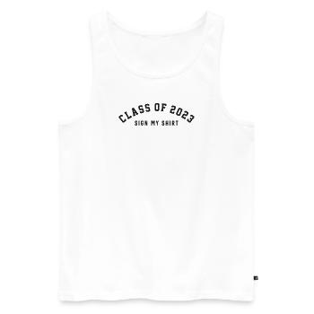 Classe de 2023 Signez ma chemise -Drôle - Débardeur bio Premium Homme - blanc - Devant - AI Model Male 178 light (178cm)