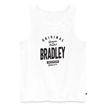Nom Bradley authentique et fiable - Débardeur bio Premium Homme - blanc - Devant - Michal (187cm)