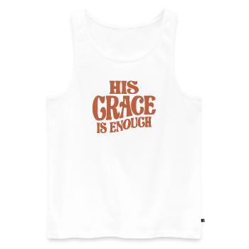 Sa Grâce suffit - Citation chrétienne inspirante - Débardeur bio Premium Homme - blanc - Devant - Michal (187cm)