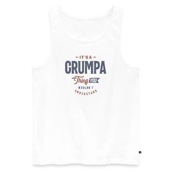 Grumpa's Secret - Du würdest Opa nicht verstehen - Männer Premium Bio Tank Top - Weiß - Vorne - Michal (187cm)