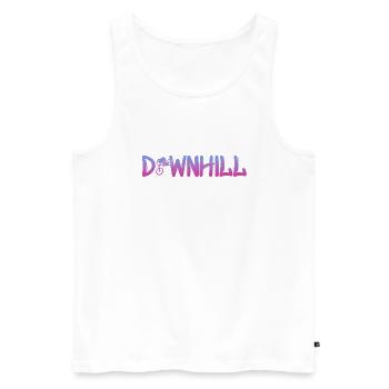 Downhill mit Biker - Männer Premium Bio Tank Top - Weiß - Vorne - AI Model Male 178 light (178cm)