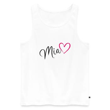 Mia Name Vorname Herz pink - Männer Premium Bio Tank Top - Weiß - Vorne - AI Model Male 178 light (178cm)