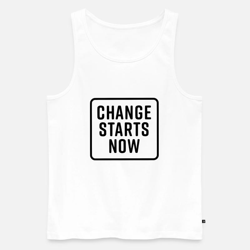 change starts now - Männer Premium Bio Tank Top - Weiß