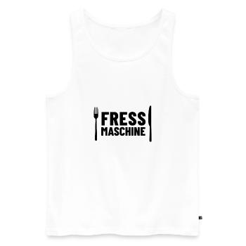 Fressmaschine - Männer Premium Bio Tank Top - Weiß - Vorne - AI Model Male 178 light (178cm)