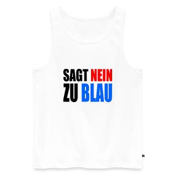 sagt nein zu blau - afd - Männer Premium Bio Tank Top - Weiß - Vorne - AI Model Male 178 light (178cm)