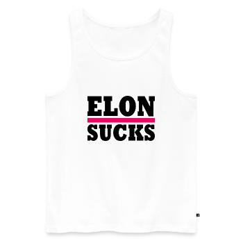 Elon sucks - Men's Premium Organic Tank Top - white - Front - AI Model Male 178 light (178cm)