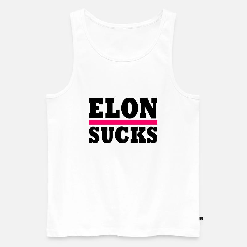 Elon sucks - Männer Premium Bio Tank Top - Weiß
