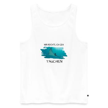Mir reichts... ich geh tauchen! T-Shirt mit Rochen - Männer Premium Bio Tank Top - Weiß - Vorne - AI Model Male 178 light (178cm)