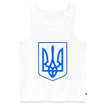 Ukraine - Männer Premium Bio Tank Top - Weiß - Vorne - Michal (187cm)