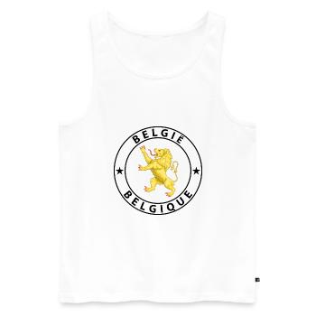 Belgien - Männer Premium Bio Tank Top - Weiß - Vorne - Michal (187cm)