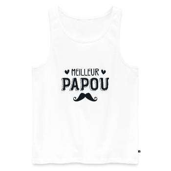 Meilleur PAPOU - Débardeur bio Premium Homme - blanc - Devant - Michal (187cm)