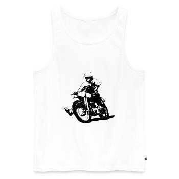 Classic Motocross - Moto Cross - MX - Männer Premium Bio Tank Top - Weiß - Vorne - Michal (187cm)