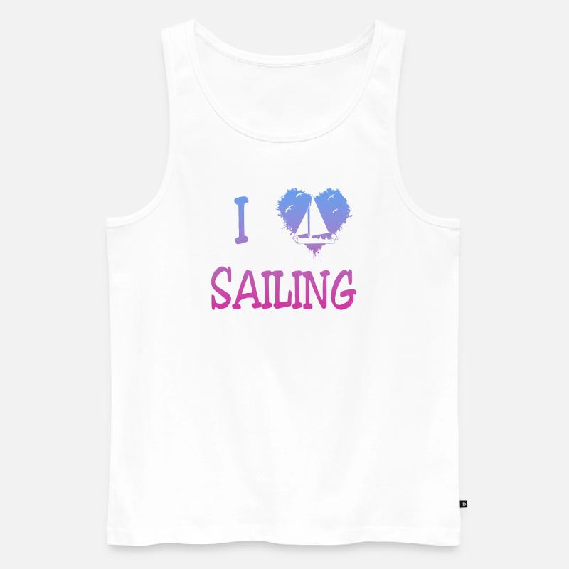 i love sailing - Männer Premium Bio Tank Top - Weiß